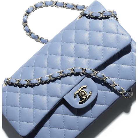 chanel classic handbag blue